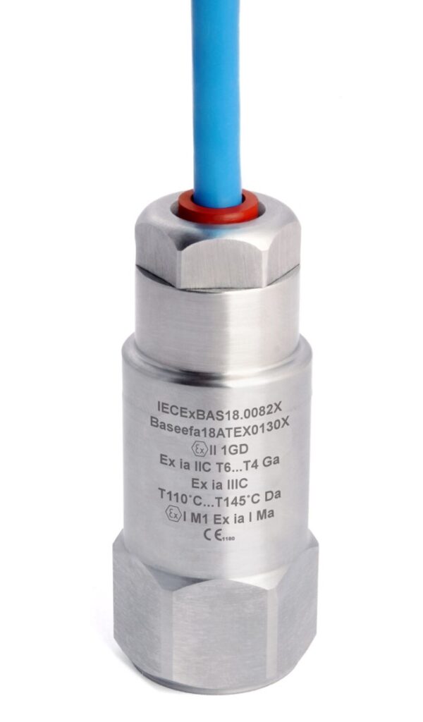 HS-100I – Top Exit – Integral PUR Cable Intrinsically Safe Accelerometer