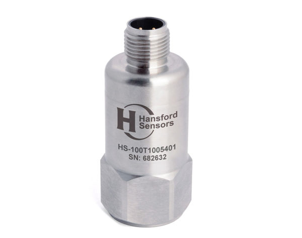 HS-100T – Top Exit – 4 Pin M12 Accelerometer With Temp Output