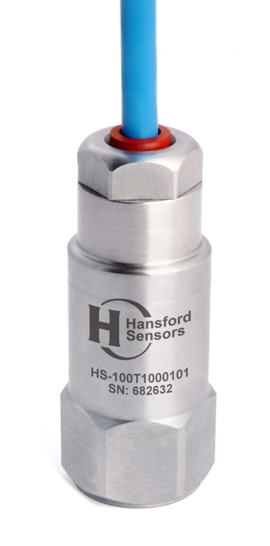 HS-100T – Top Exit – Integral PUR Cable Accelerometer With Temp Output