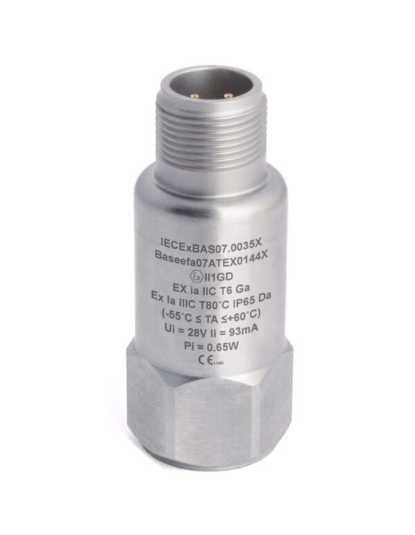 HS-104I – Top Exit – 3 Pin MS ATEX Low Power Accelerometer