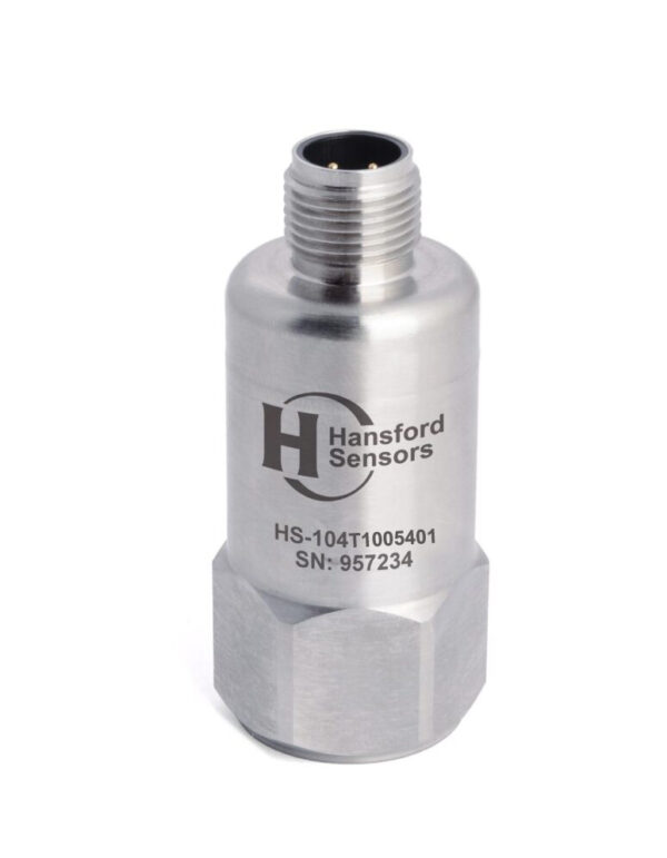 HS-104T – Top Exit – 4 Pin M12 Low Power Accelerometer with Temp Output