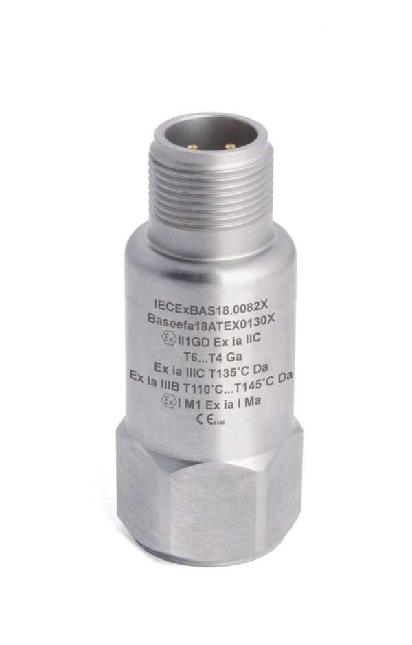 HS-150I – Top Exit – 2 Pin MS Intrinsically Safe Accelerometer