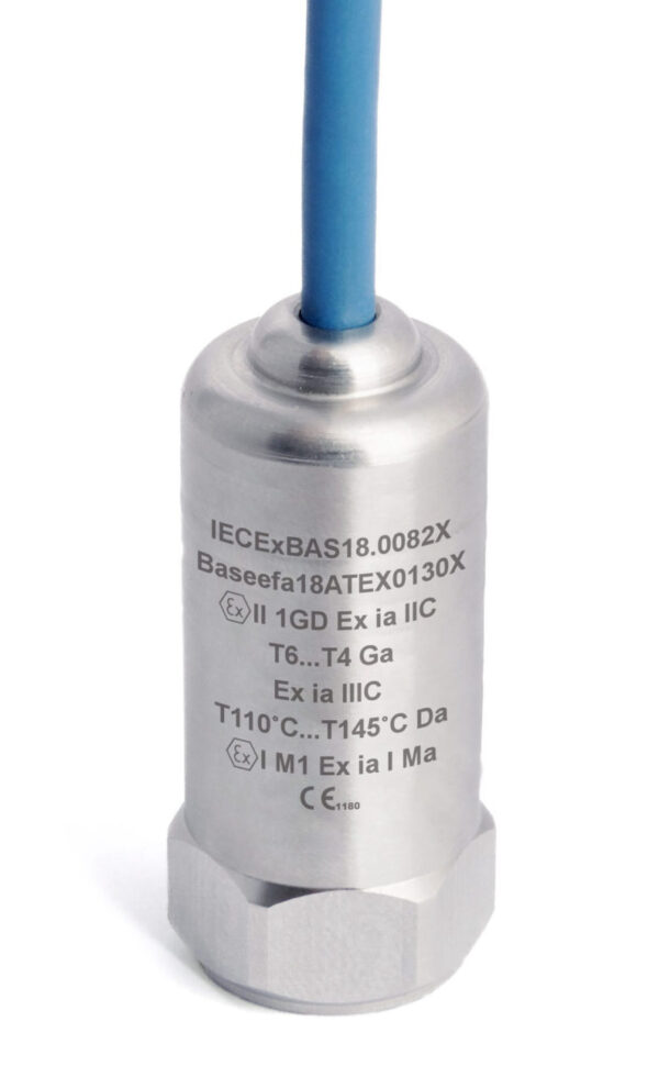 HS-170I – Top Exit – Compact Integral FR Cable Intrinsically Safe Accelerometer
