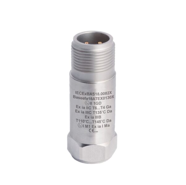 HS-170I – Top Exit – Compact 2 Pin MS Intrinsically Safe Accelerometer