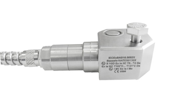 HS-173I – Side Exit – Integral PUR Cable with Conduit ATEX Triaxial Accelerometer