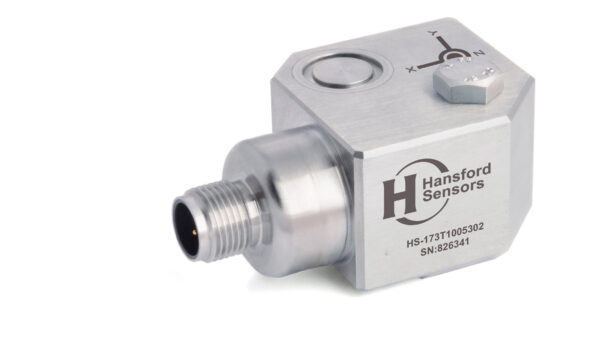 HS-173T – Side Exit – 5 Pin M12 Triaxial Accelerometer with Temp Output