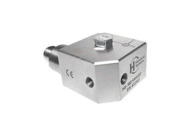 HS-183 – Side Exit – 4 Pin M12 Compact Triaxial Accelerometer