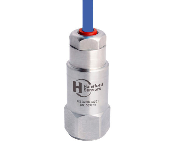 HS-420 – Top Exit – Integral HFFR Cable 4-20mA Output Accelerometer