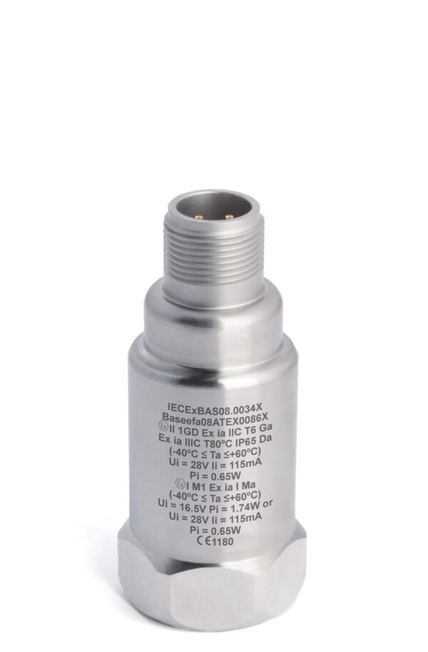HS-420I/M – Top Exit – 2 Pin MS Intrinsically Safe Accelerometer