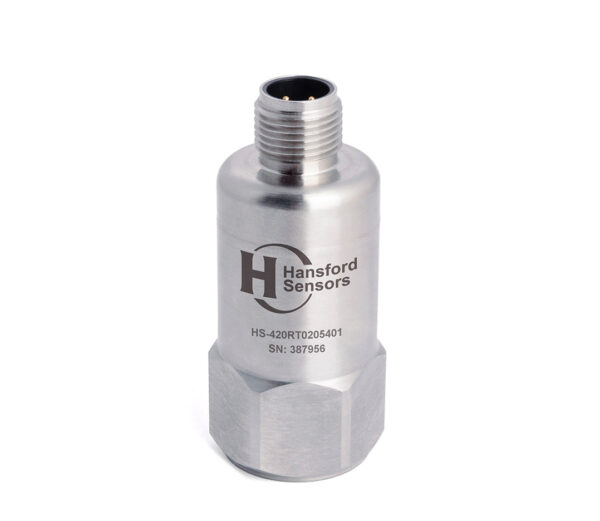 HS-420RT – Top Exit – 4 Pin M12 4-20mA Accelerometer with Temp Output