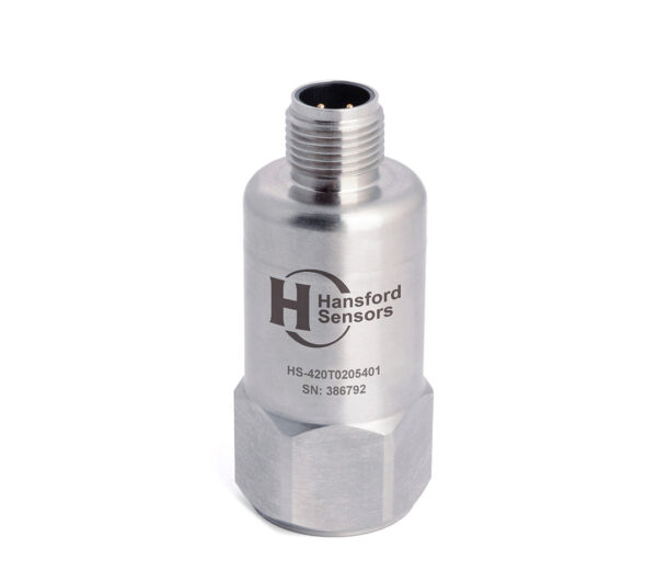 HS-420T – Top Exit – 4 Pin M12 4-20mA Accelerometer with Temp Output
