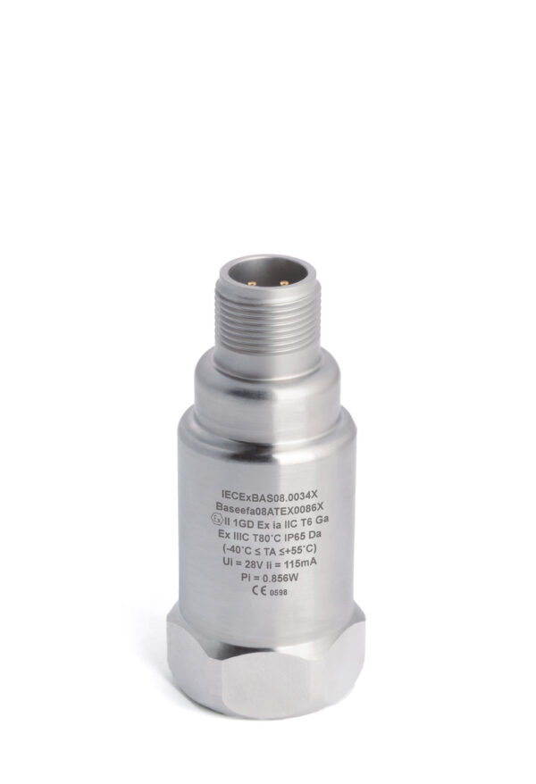 HS-421I – Top Exit – 3 Pin MS Dual Output Intrinsically Safe Accelerometer