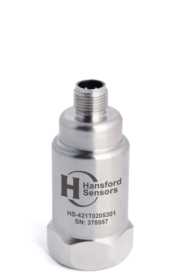 HS-421T – Top Exit – 4 Pin M12 Dual Output Accelerometer With Temp Output